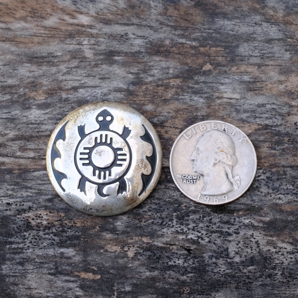 Vintage Sterling Hopi Turtle Pin