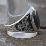 1980's Vintage Sterling Hematite Thunderbird Ring
