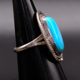 Vintage Sterling Turquoise Roper Ring 7.5