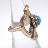 Vintage Sterling Turquoise Sandcast Ring 8
