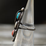 Vintage Sterling Multistone Feather Ring 4.25