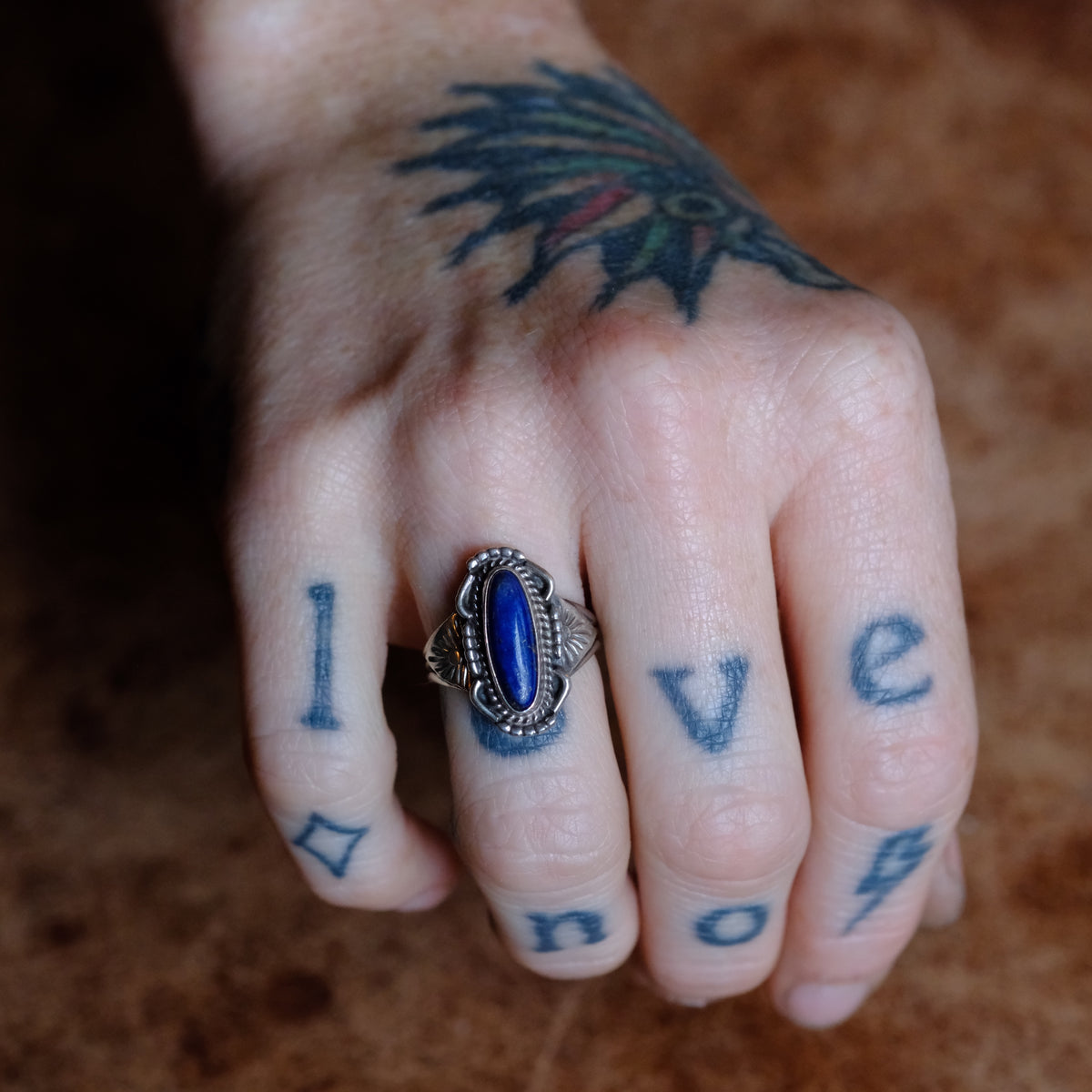 Vintage Sterling Lapis Ring 6