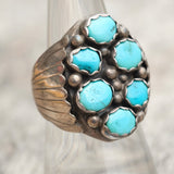 Vintage Sterling 6-Stone Turquoise Ring 8