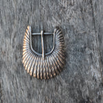 Vintage Ladies Sterling Silver Scalloped Belt Buckle .75"