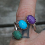 Vintage Sterling Multistone Overpass Ring 7.25