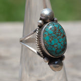 Vintage Sterling Turquoise Ring 4.25