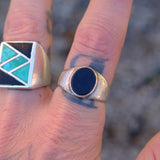 Vintage Sterling Onyx Signet Ring 9