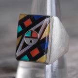 Vintage Sterling Zuni Inlay Ring 11 stamped EO