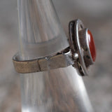 Vintage Sterling Red Glass Ring 5