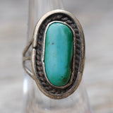 Vintage Sterling Turquoise Roper Ring 6