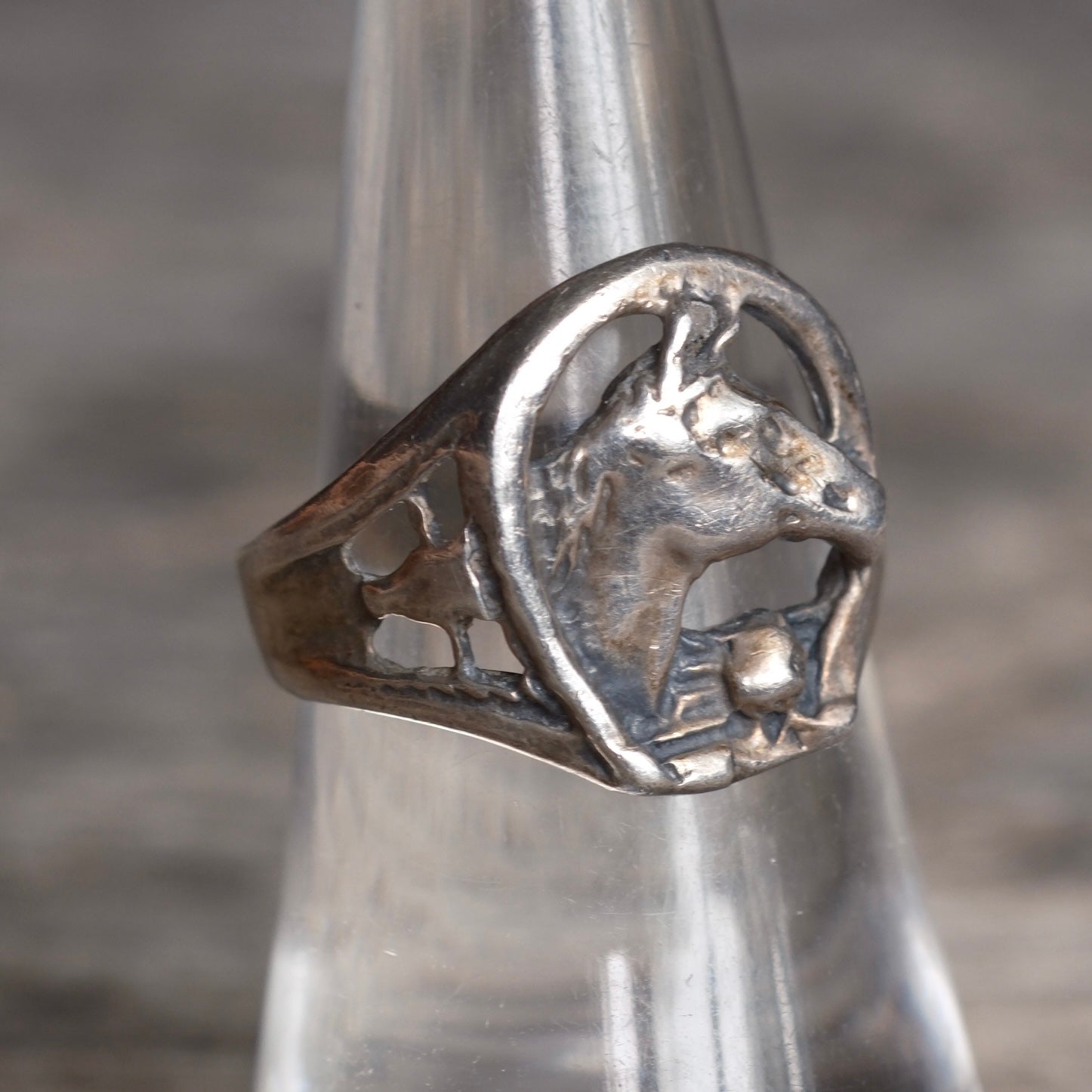 Vintage Sterling Lucky Horseshoe Ring 7.75