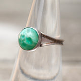 Vintage Sterling Green Stone Ring 6