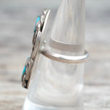Vintage Sterling 2-Stone Turquoise Ring 6.5