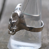 Vintage White Bronze Biker Ring 9.75