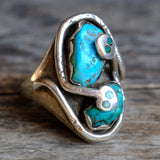 Vintage Sterling Effie C Zuni Snake Ring 10.25
