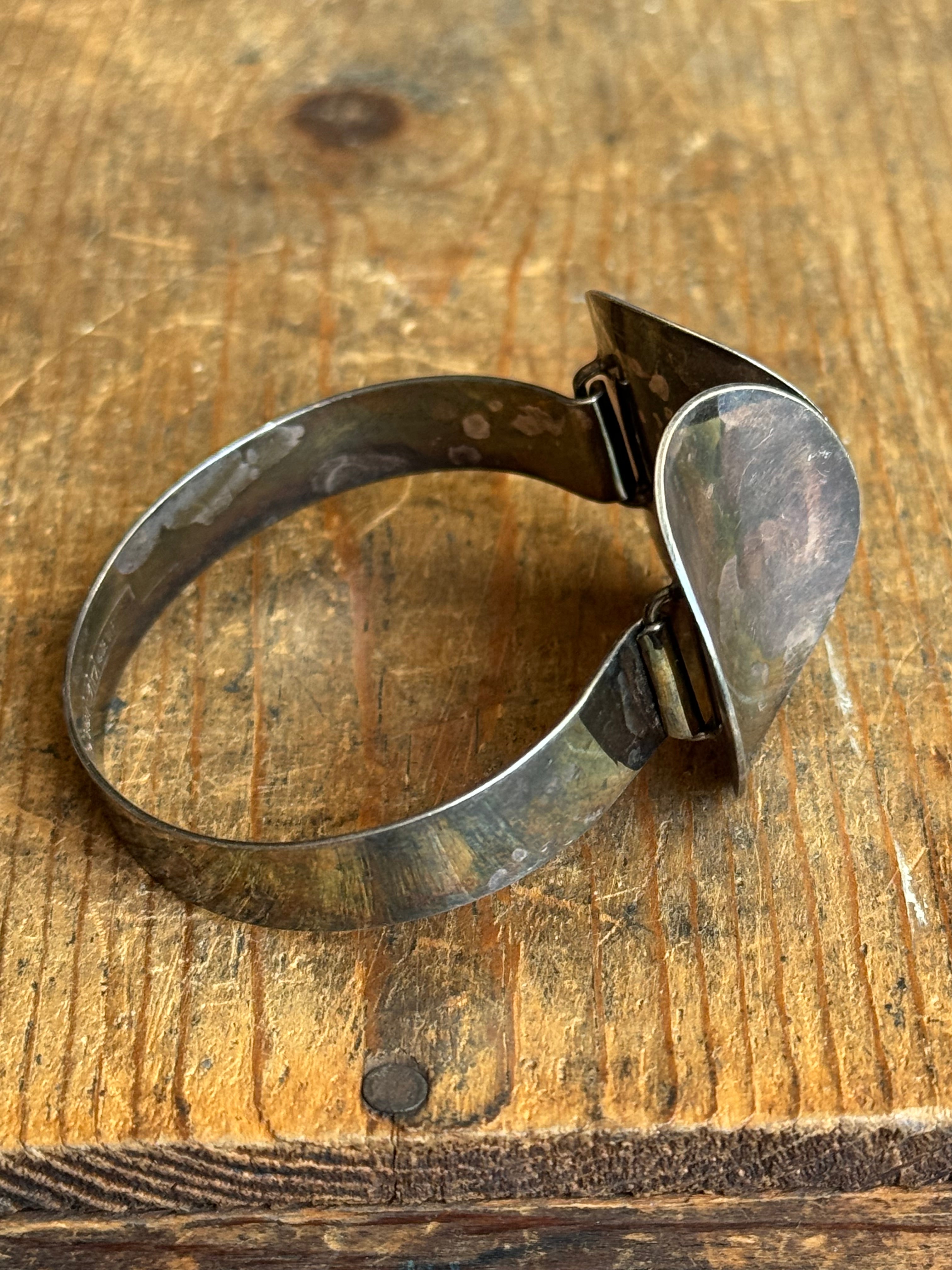 Vintage Sterling Silver Modernist Circle Bracelet E. GRANIT &CO.