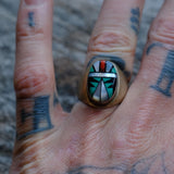 Vintage Sterling Zuni Inlay Ring 9