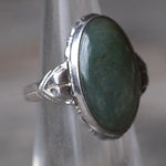 Vintage Sterling Jade Ring 4.5