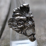 Vintage White Bronze Biker Ring 9