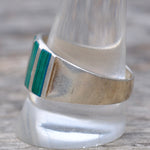 Vintage Sterling Malachite Inlay Band 12