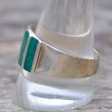 Vintage Sterling Malachite Inlay Band 12