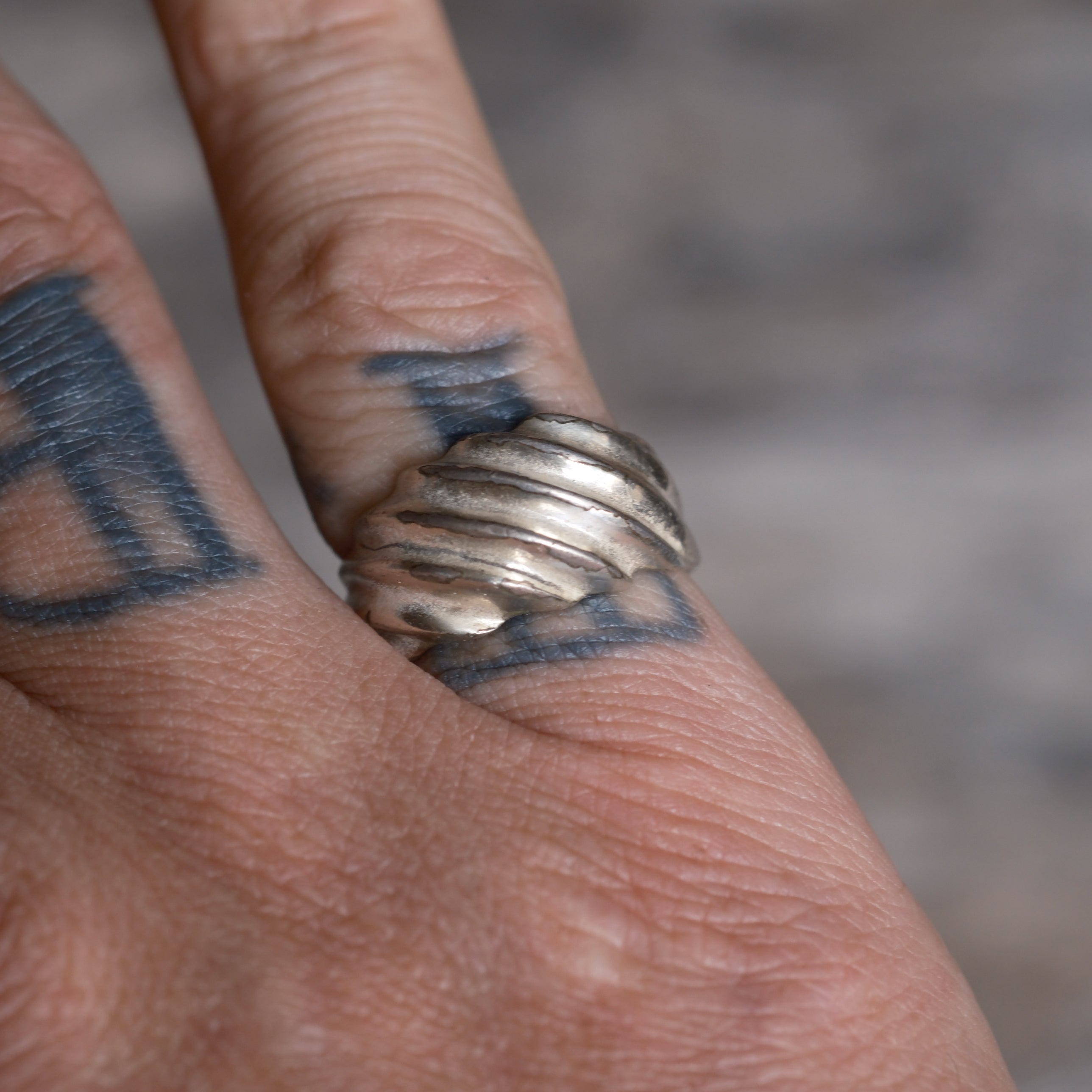 Vintage Sterling Silver Modernist Ring 6