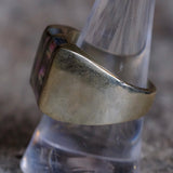 Vintage Sterling Abalone Inlay Striper Ring 9.5