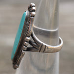 Vintage Sterling Turquoise Ring 4.5