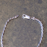 Vintage Sterling Silver Twisted Chain Bracelet 7"