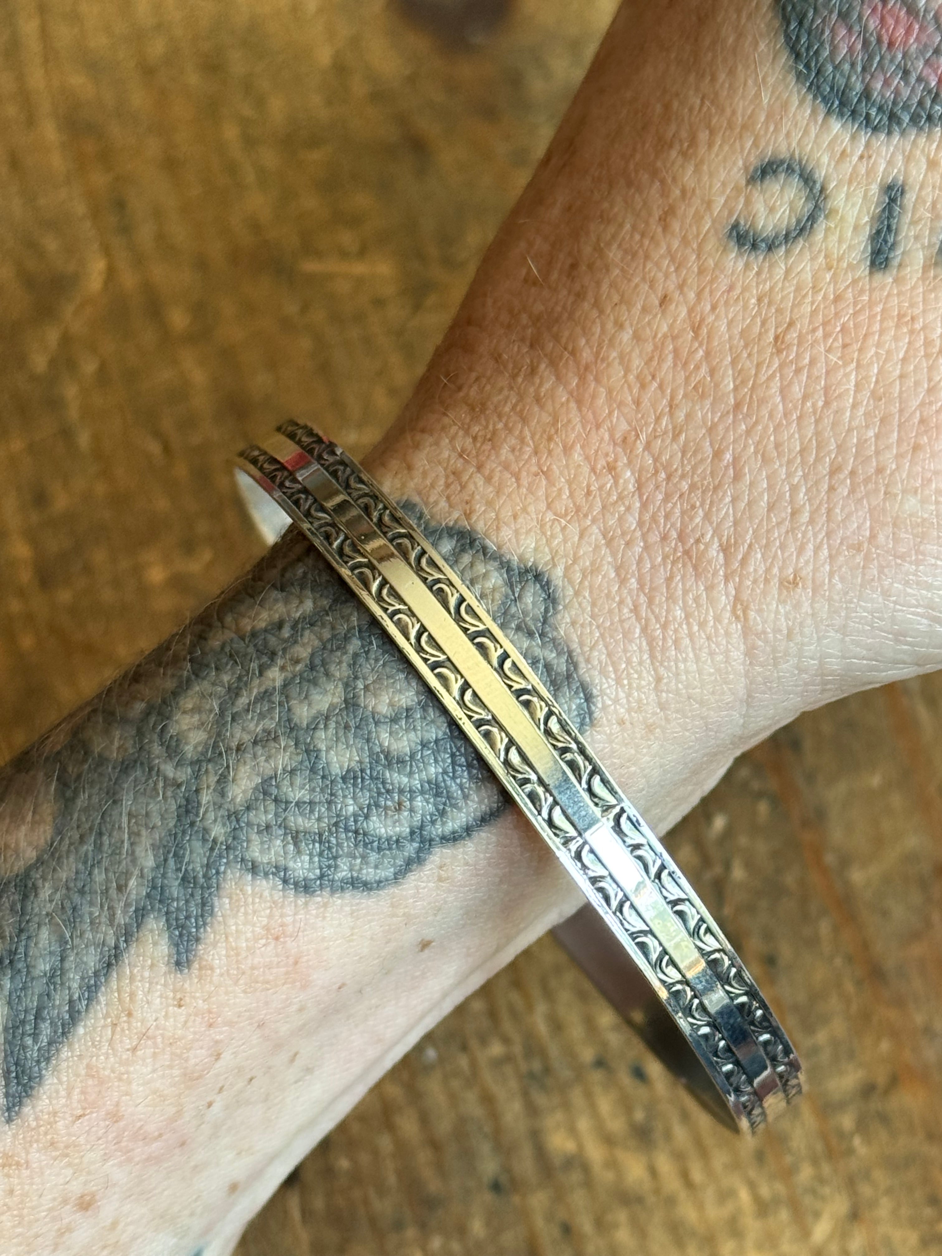 Vintage Sterling Silver Stamped Bangle