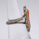 Vintage Sterling Coral Ring 6