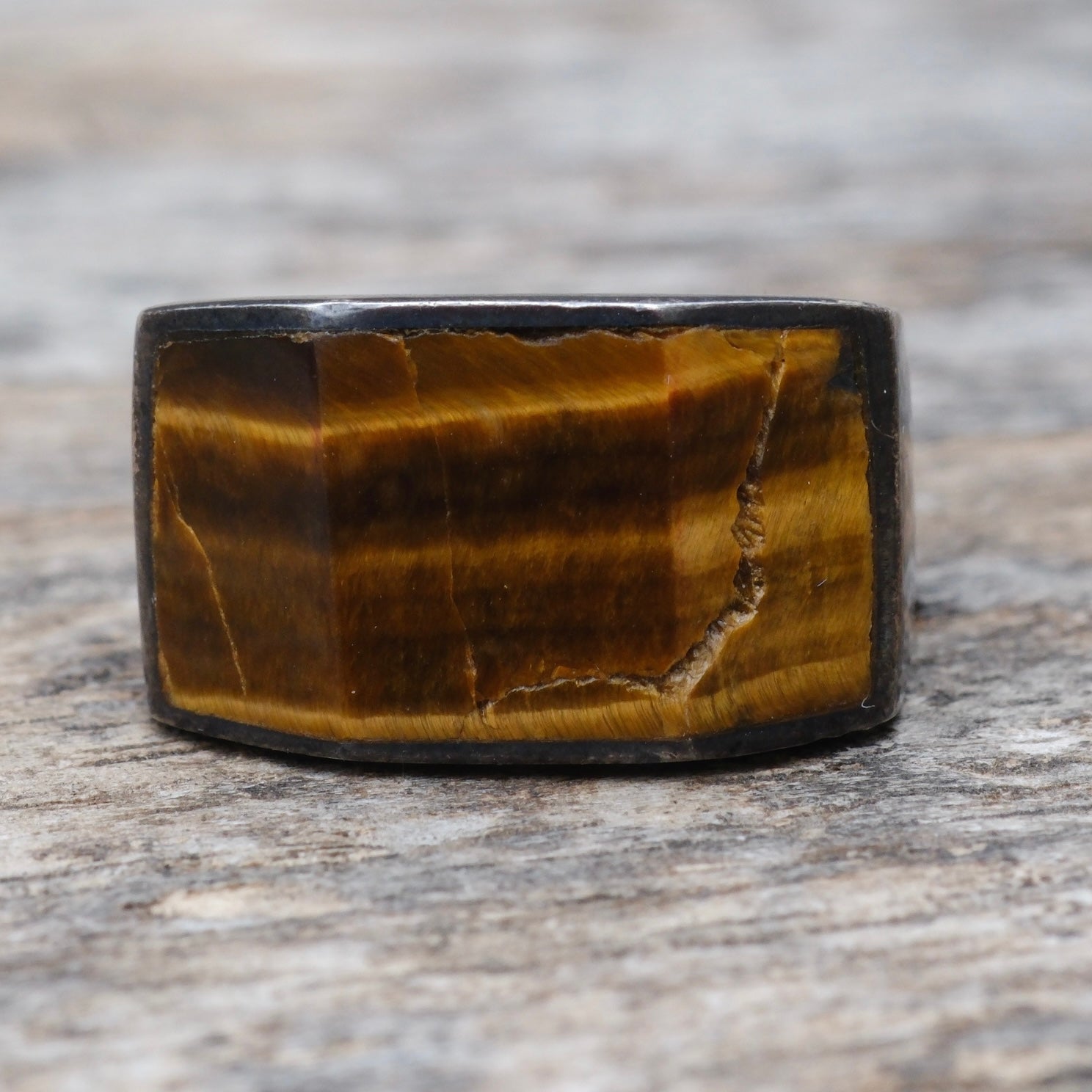 Vintage Sterling Tigers Eye Ring 6.25