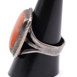 Mid Century Vintage Sterling Petrified Wood Ring 10