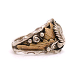 Vintage Sterling Silver and Copper Eagle Ring 11