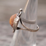 Vintage Sterling Natural Agate Ring 4.5