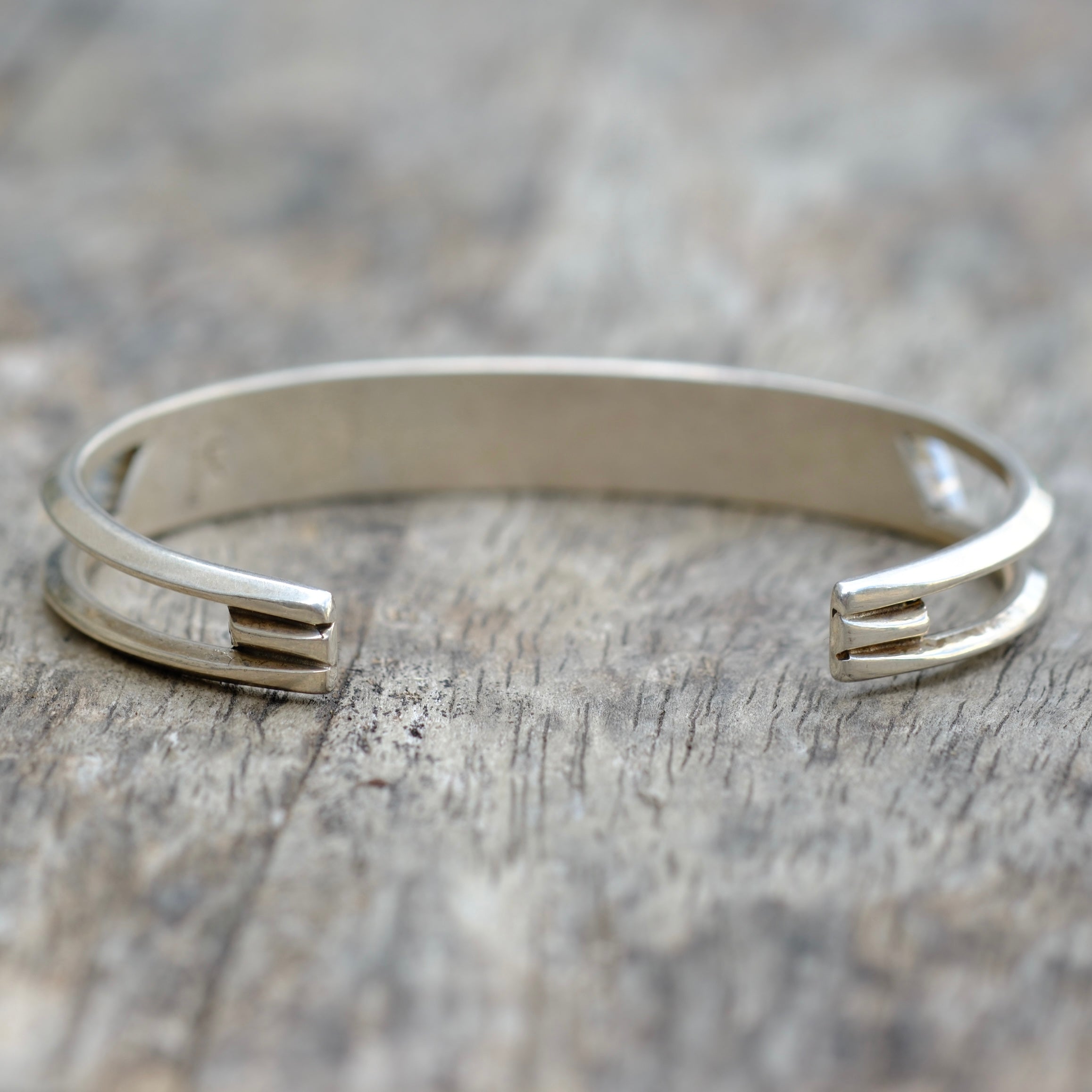 Vintage Sterling Turquoise Inlay Cuff Bracelet