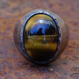 Vintage Sterling Tigers Eye Ring 10.5