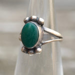 Vintage Sterling Malachite Ring 3.75