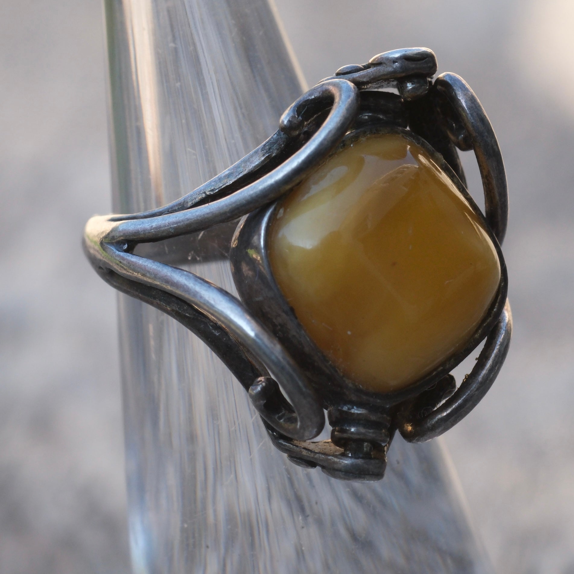Vintage Sterling 2-Stone Spinner Ring 5