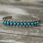 Vintage Sterling Snake Eye Turquoise Cuff
