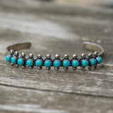 Vintage Sterling Snake Eye Turquoise Cuff