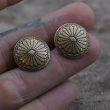 Vintage Copper Stamped Concho Earrings