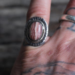 Vintage Sterling Jasper Ring 5.75