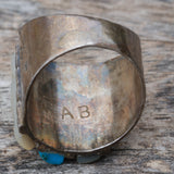 Vintage Sterling Turquoise and Mother Of Pearl Ring 12
