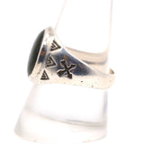 Vintage Sterling Blue Abalone Crossed Arrows Stamped Ring 9.75