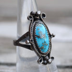 Vintage Sterling Turquoise Ring 7.25