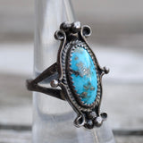 Vintage Sterling Turquoise Ring 7.25