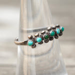 Vintage Sterling Turquoise Inlay Band 7.5