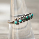 Vintage Sterling Turquoise Inlay Band 7.5