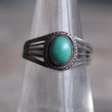 Vintage Sterling Turquoise Band 5.5